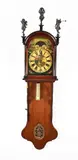 142 cm. by Mahoniehouten Friese staartklok met wekker en maanstand, offered Apr 2025