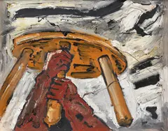 Werner Büttner, Die Russische Revolution - vom Hörensagen und in Öl - Zorn, 1985, Öl auf Leinwand