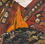 Werner Büttner, Die Russische Revolution - vom Hörensagen und in Öl - nach vorn, 1985, Öl auf Leinwand