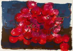 Rainer Fetting, Rote Trauben, 1997, Farblithografie auf Velin