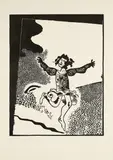 Wolfgang Mattheuer, Und wurde Vater einer Tochter (Aus: Ein deutscher Lebenslauf), 1989, Linolschnitt auf Velin