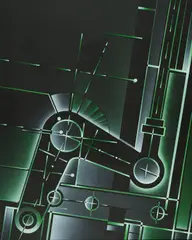 Michael Mattern, "Analyse XLVII = XX/7", 1994, Sprühfarbe auf Leinwand