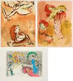 Marc Chagall, Konvolut von 3 Druckgrafiken, a) Le Visage d'Israel (Aus: Dessins pour la Bible)