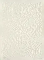 Günther Uecker, Ohne Titel, 2003, Prägedruck auf Bütten