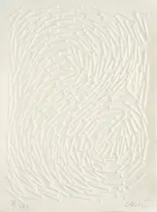 Günther Uecker, Ohne Titel, 2003, Prägedruck auf Bütten