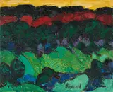 Gernot Kissel, Landschaft, Öl auf Leinwand
