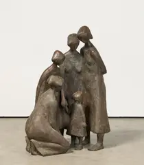Manfred Welzel, Große Frauengruppe mit Kind, 1986, Bronze, braun patiniert