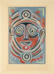 Jean Cocteau, Maske, 1962, Farblithografie auf Arches (Wasserzeichen)