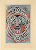 Jean Cocteau, Maske, 1962, Farblithografie auf Arches (Wasserzeichen)