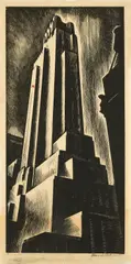 Howard Cook, Lefcourt National Building, New York, 1929, Holzschnitt auf dünnem Japan