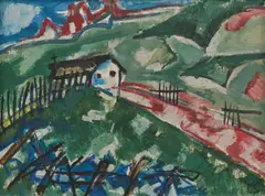 Werner Scholz, "Klostergut", 1959, Öl auf Malkarton