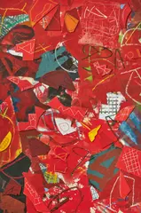 Jan Voss, Brulure, 1994, Leinwand, Stoffe und Holz, collagiert auf Holz
