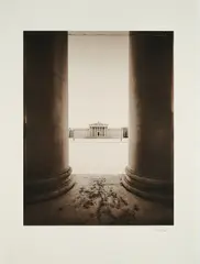 Christopher Thomas, Blick von der Antikensammlung (Aus: Münchner Elegien), Pigmentprint auf Arches (Wasserzeichen)