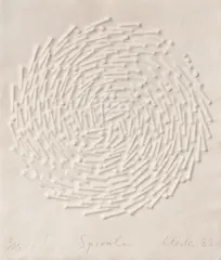 Günther Uecker, Spirale, 1983, Prägedruck auf Büttenkarton