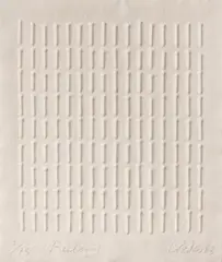 Günther Uecker, Reihung, 1983, Prägedruck auf Büttenkarton