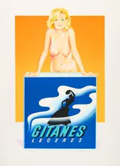 Gitanes by Mel Ramos, 1999, Farblithografie und Farbserigrafie auf Bütten, sold Jul 2025