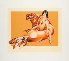 Mel Ramos, Elephant Seal, 2013, Farbserigrafie auf leichtem farbigen Karton