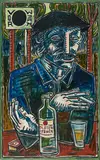 Billy Childish, "Rüdiger", 1990, Mischtechnik auf Leinwand