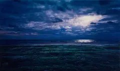Thomas Wrede, Strandwiese bei Nacht, 2009, Lambda-Print unter Acrylglas. Auf Aluminium kaschiert