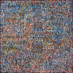 Mahjoub Ben Bella, "Foule", 2002, Öl auf Leinwand