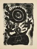 Grand Personnage Noir by Joan Miró, 1948/49, Lithografie auf BFK RIVES (Wasserzeichen), sold Mar 2025