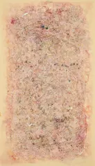Mark Tobey, Temperazeichnung, Tempera auf chamoisfarbenem Halbkarton