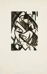 Franz Marc, Springende Pferdchen, 1912/14, Holzschnitt auf dünnem Japan