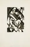Franz Marc, Springende Pferdchen, 1912/14, Holzschnitt auf dünnem Japan