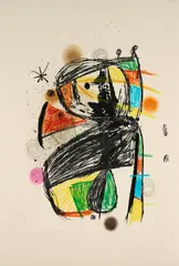 Colombine Effarouchée by Joan Miró, 1980, Farblithografie auf Bütten, sold Mar 2025