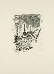 Neo Rauch, Einschnitt, 2010, Radierung auf Bütten