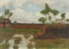 Otto Modersohn, Frühling im Moor, Um 1937, Öl auf Holz