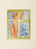 Günther Förg, Aus: Ground, 1999, Radierung, aquarelliert auf leichtem Karton mit Mittelfalz