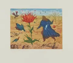 Arik Brauer, "Das Leben ist stärker", 1993, Farbradierung auf Hahnemühle (Wasserzeichen)