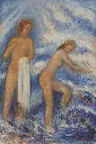 Arthur Erdle, Badende, Öl auf Leinwand
