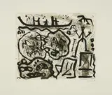 A. R. Penck, Ohne Titel, Radierung auf Bütten