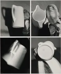 Anna & Bernhard Blume, Magischer Determinismus, 1976, 4 Gelatinesilberabzüge auf Agfa. Mit 1 Textblatt