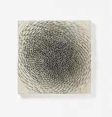Günther Uecker, "Spirale", 2017, Eingeschlagene Nägel und Farbe auf Leinwand