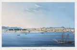 Francesco Zerilli, "Veduta della Marina di Palermo", Um 1825, Gouache auf Papier