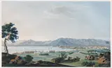Francesco Zerilli, "Veduta di Palermo presa delle Falde di Monte Pellegrino", Um 1825, Gouache auf Papier
