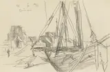 Lyonel Feininger, Schiffe im Hafen, 1931, Bleistift auf Papier