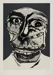 Antonio Saura Atarés, Ohne Titel, Serigrafie auf leichtem Karton