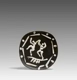 Pablo Picasso Ceramics, Two Dancers, 1956, Weißes Steingut, partiell farbig gefasst und glasiert