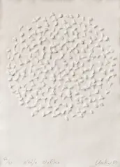 Günther Uecker, Weiße Wolke, 1989, Prägedruck auf Bütten