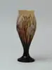 Iris Vase by Galle, Amethyst cameo decoration of irises on frosted amber glass, offered Nov 2002