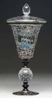 Black Amethyst Covered Chalice Vase by Pairpoint, sold Dec 2006