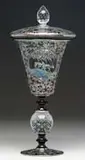 Pairpoint, Black Amethyst Covered Chalice Vase
