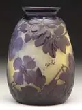 Blown-Out Clematis Vase by Galle, offered Dec 2006