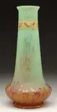 Daum, Enamel & Cameo Vase, Enameled with amethyst blossoms, green leaves and gold traceries