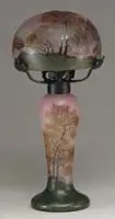 Auguste Legras, Acid-Etched & Enameled Lamp
