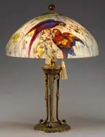 Handel, Reverse Painted Bird Lamp